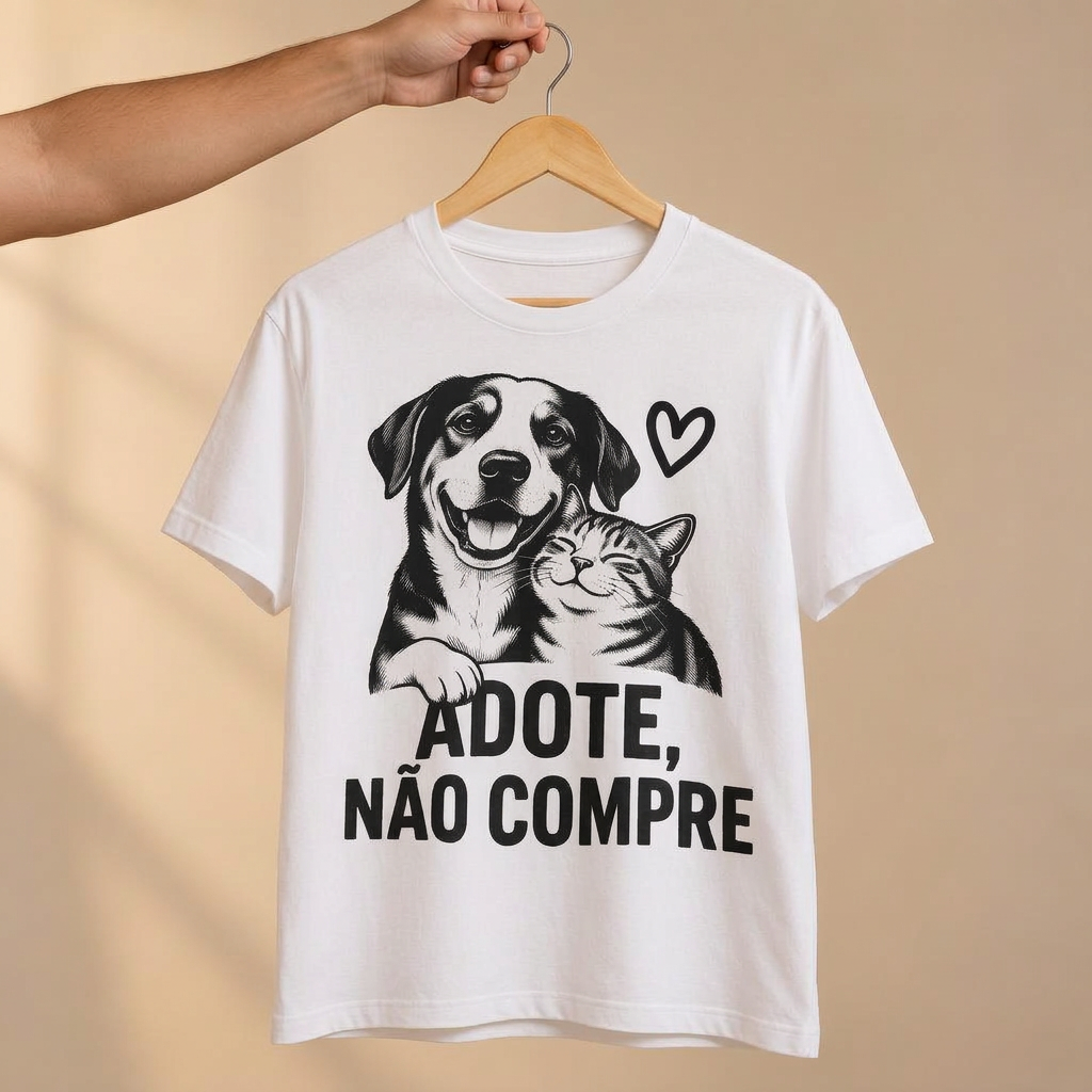 Camiseta Adote, Não Compre