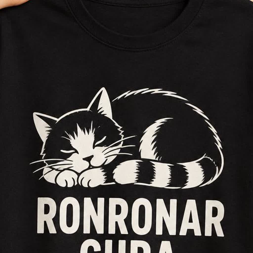 Detalhe da estampa RONRONAR CURA