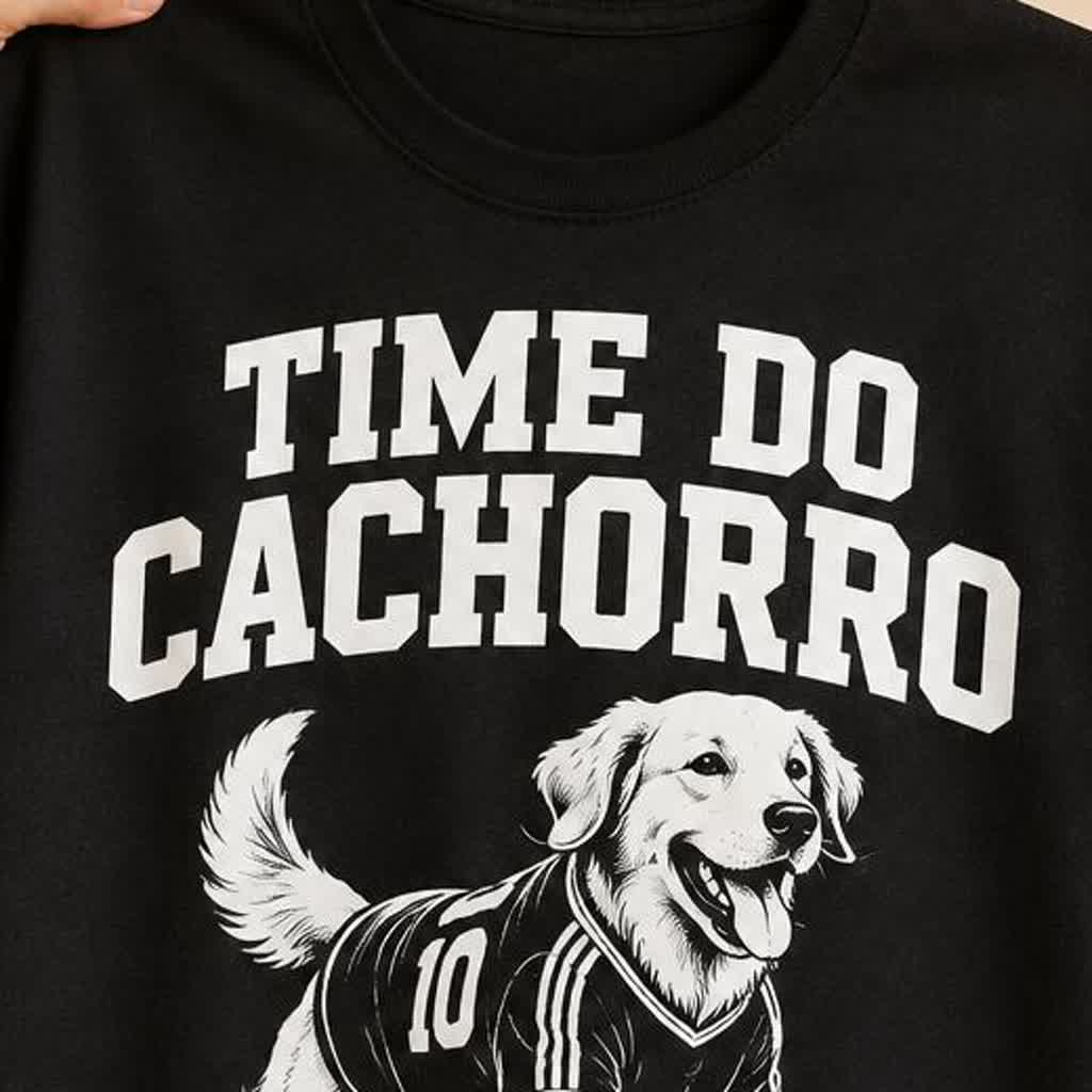 Detalhe da estampa TIME DO CACHORRO